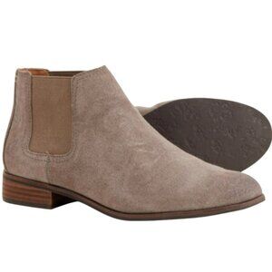 Frye Mallory Chelsea Suede Leather Chic Minimalist Ankle Bootie Womens 6.5M Taup